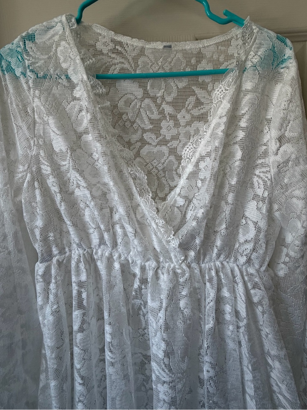 White Lace Long Sleeve Maxi Dress - Picture 2 of 6